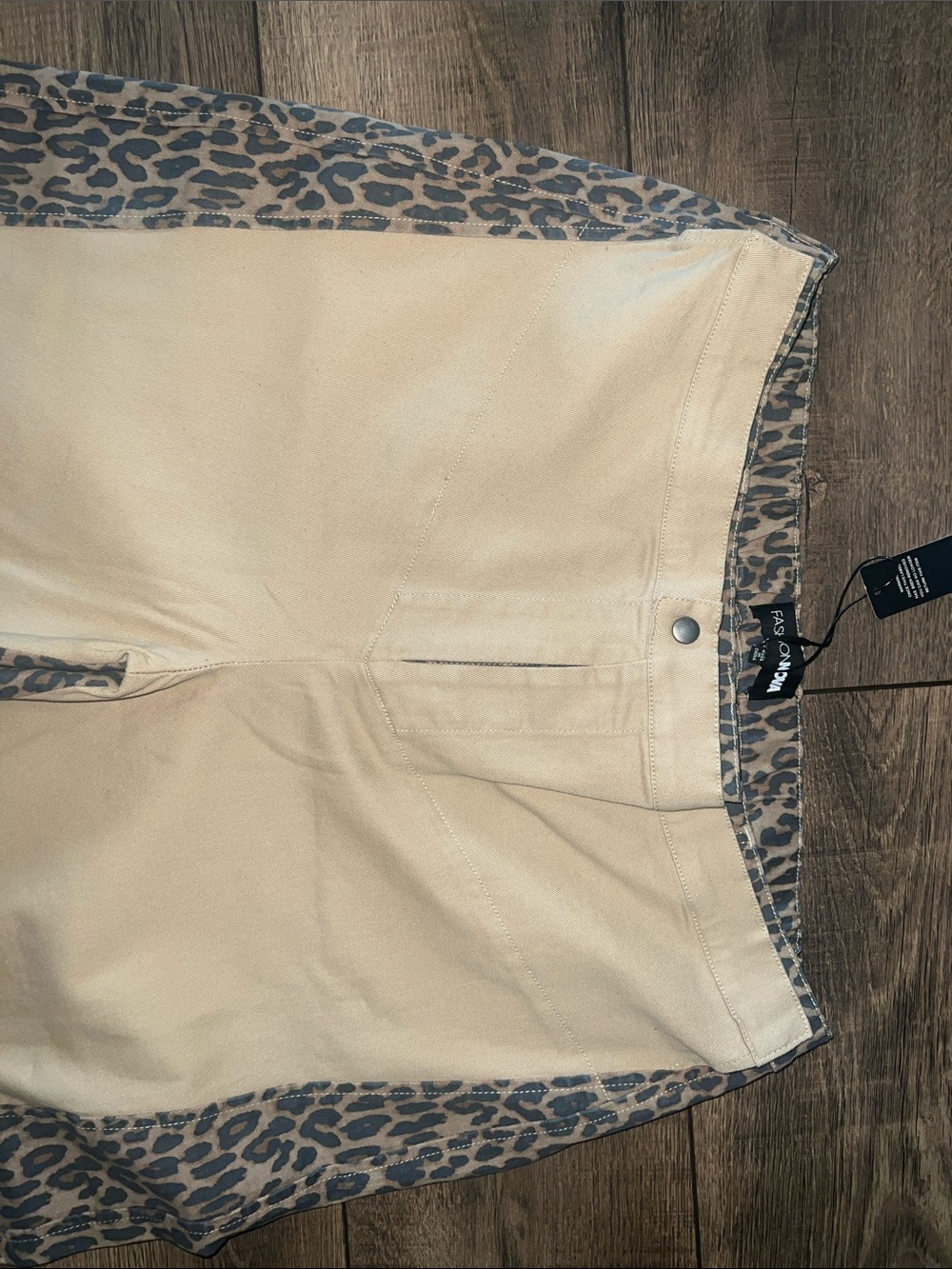 Tan Pants with Leopard Print - Picture 3 of 5